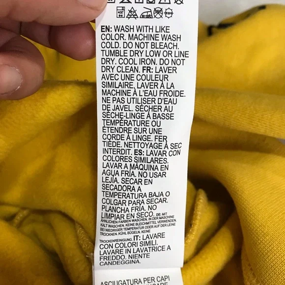 RVCA Matty Hoodie Men’s Size M Color Yelow Kangaroo Pocket Pullover 100% Cotton - Picture 7 of 14